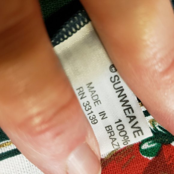 6 Christmas Poinsettia Napkins 100% Cotton Sunweave Linen Corporation - Picture 6 of 6